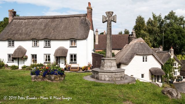 SX 78521 81251 Village Cross, Lustleigh, Dartmoor