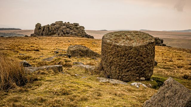 Unfinished flagpole base Unfinished flagpole base on Trowlesworthy Tor, Dartmoor